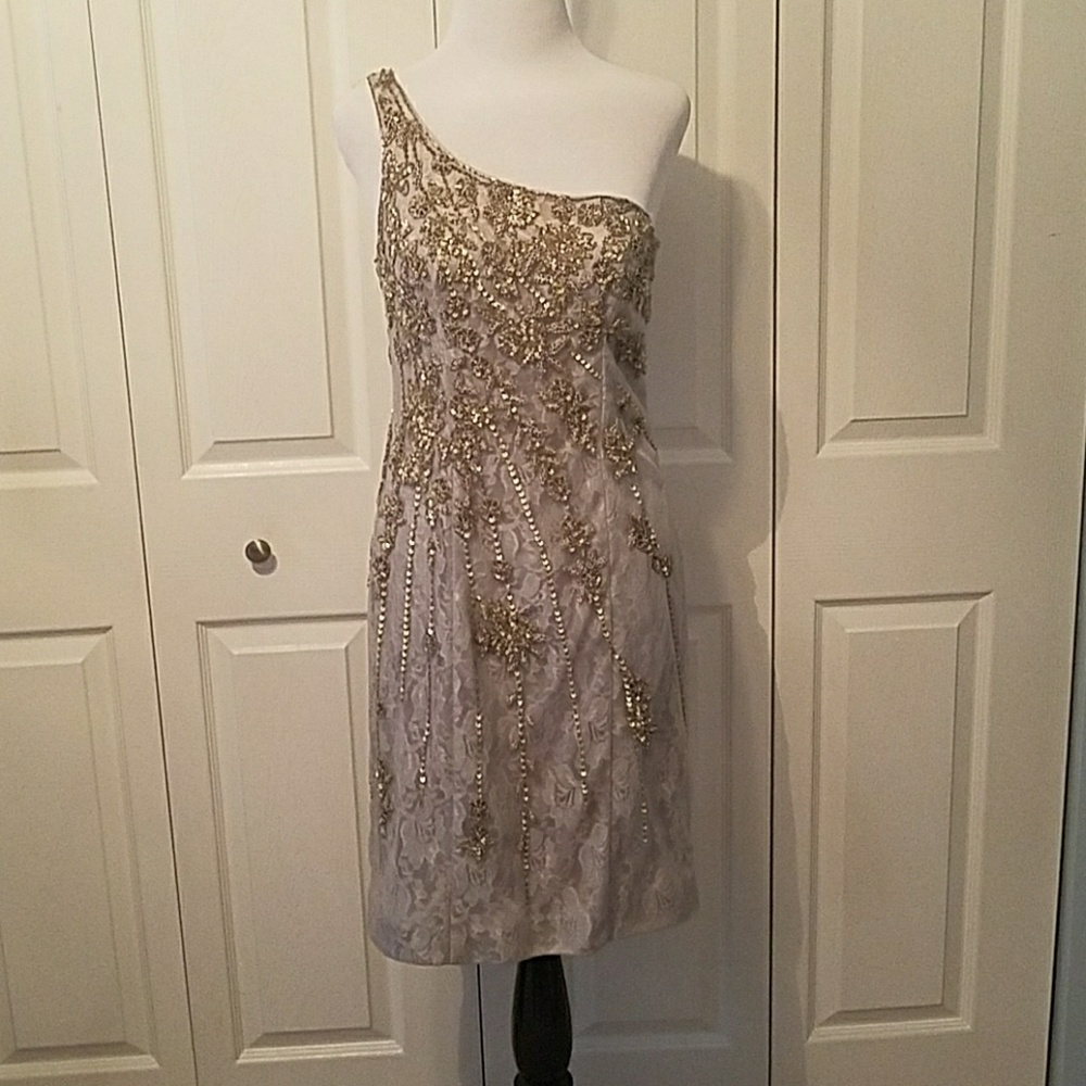 Sue Wong One Shoulder Cocktail Dress